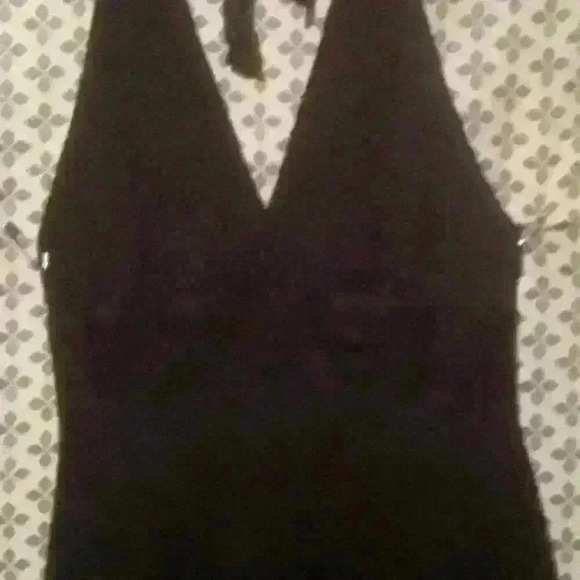 Black JONES NEW YORK DRESS halter neck dress size 12 - Picture 2 of 5
